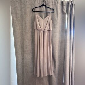 David's Bridal Blush Spaghetti Strap Chiffon Midi Dress